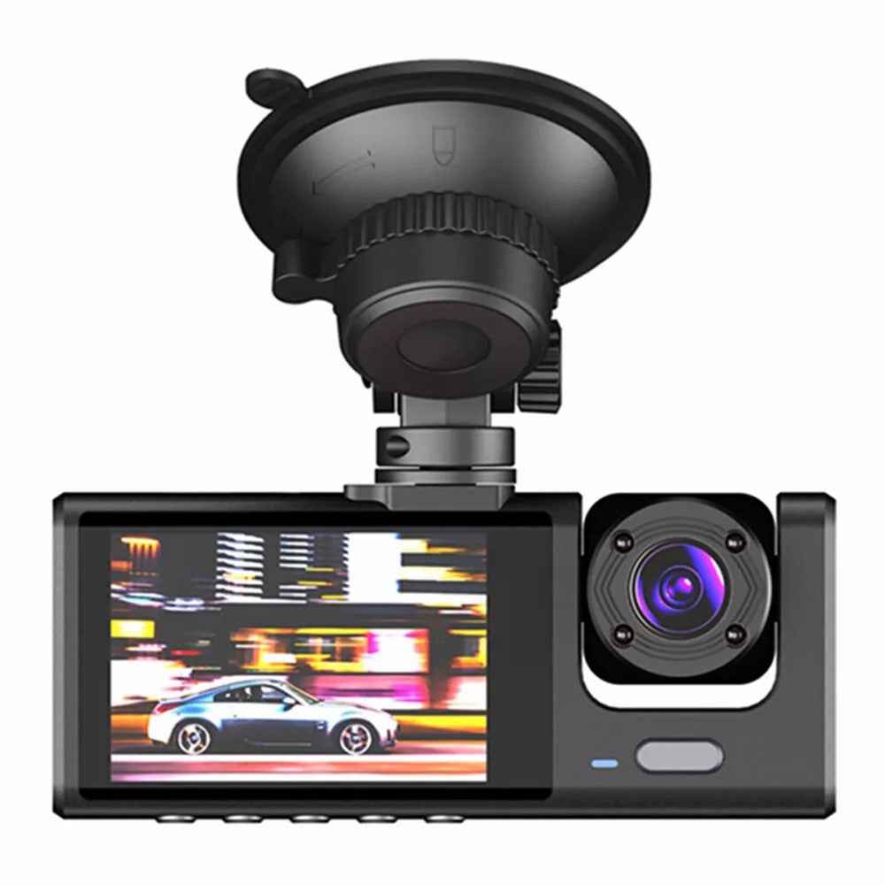 S1 Front + Rear + Interior 3 Lens Wide Angle 1080P HD Car DVR Dash Cam with Parking Monitor