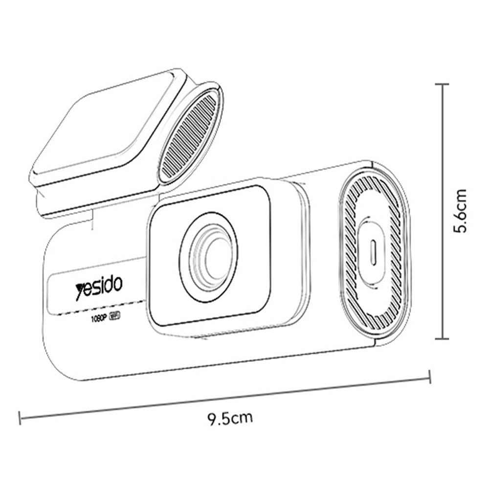YESIDO KM21 Car Dash Cam 1080P HD 145 Degree Wide Angle 24 / 7 Monitoring Emergency Driving Recorder