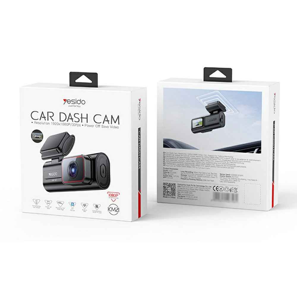 YESIDO KM21 Car Dash Cam 1080P HD 145 Degree Wide Angle 24 / 7 Monitoring Emergency Driving Recorder