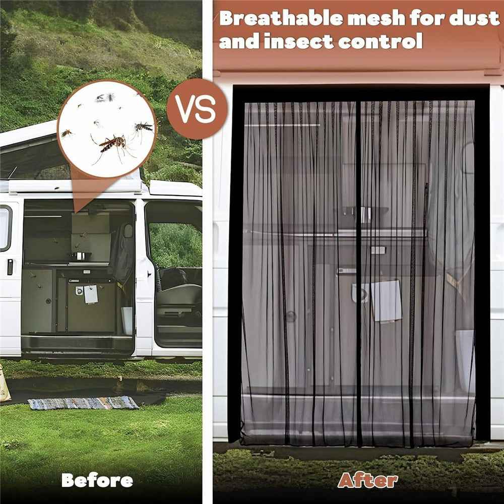 125cm Magnetic Fly Screen RV Sliding Door Mosquito Net for Campervans Insect Proof Curtain