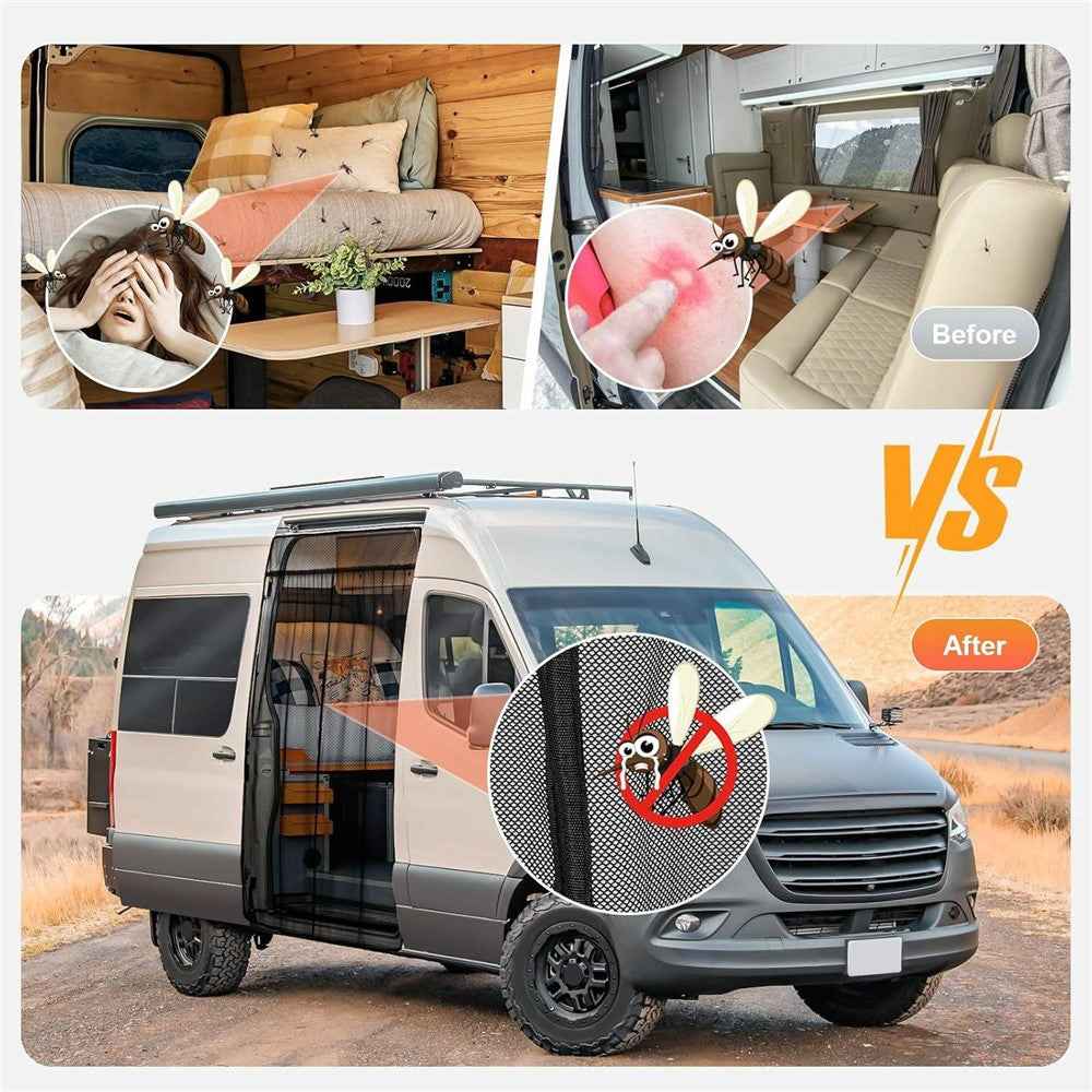 115cm Magnetic Fly Screen RV Sliding Door Mosquito Net for Campervans Insect Proof Curtain