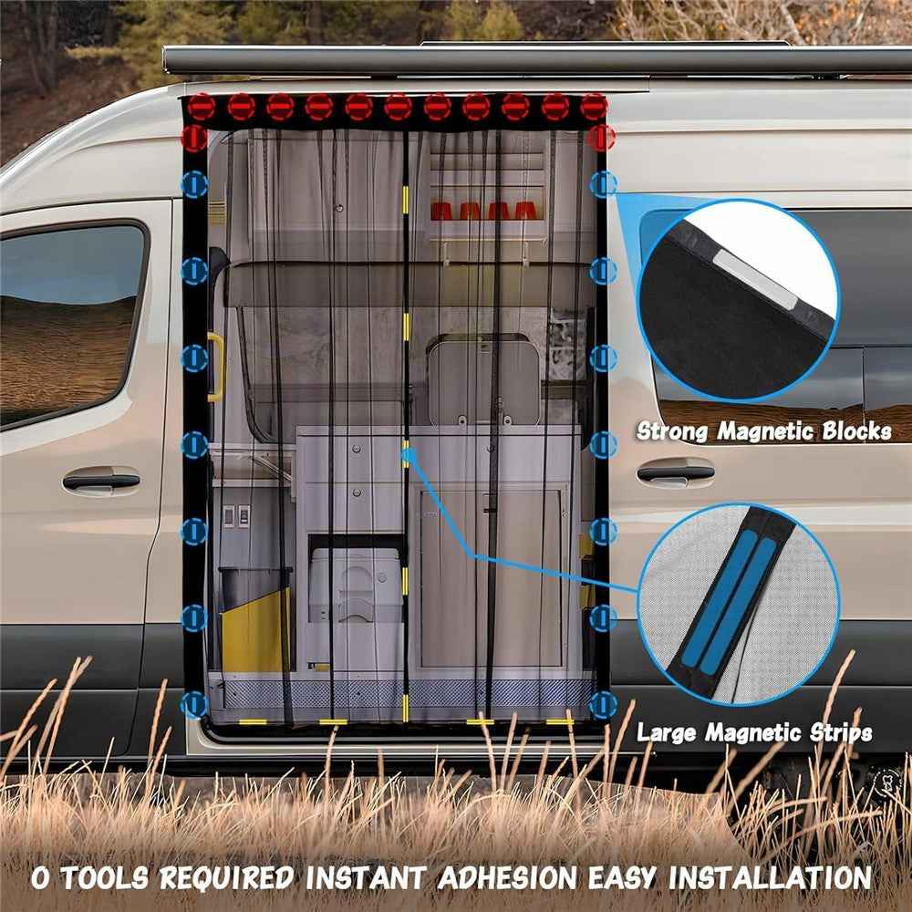 115cm Magnetic Fly Screen RV Sliding Door Mosquito Net for Campervans Insect Proof Curtain