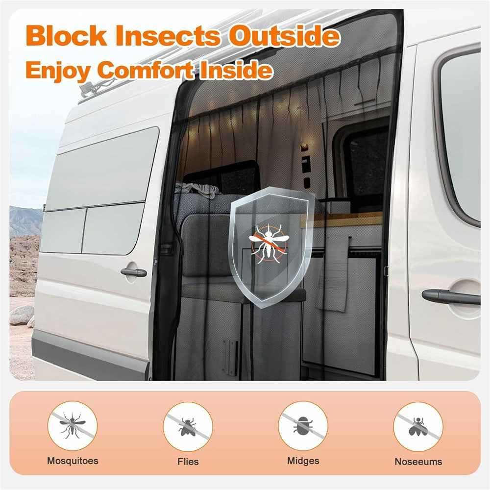 115cm Magnetic Fly Screen RV Sliding Door Mosquito Net for Campervans Insect Proof Curtain