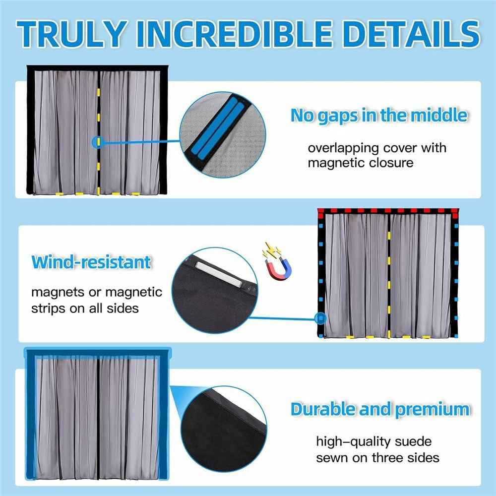 115cm Magnetic Fly Screen RV Sliding Door Mosquito Net for Campervans Insect Proof Curtain