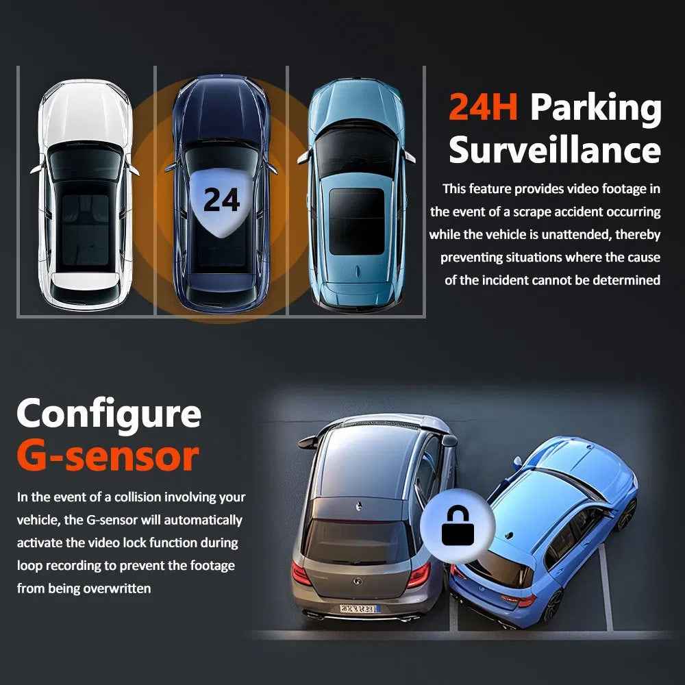 3.0 Inch IPS Screen 1080P HD Recording Dash Cam for Car 4 Lens Front Rear Side View Vehicle DVR