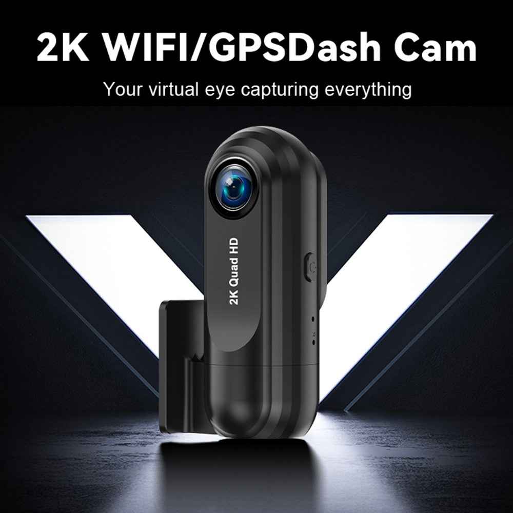 2K WiFi Dash Cam Wide Angle HD Night Vision Car DVR Recorder Support Loop Recording