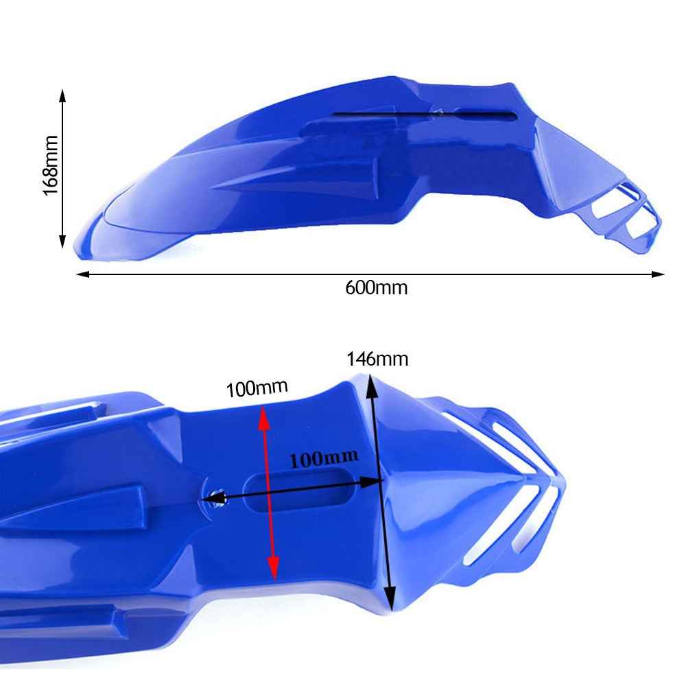 Universal Motorcycle Plastic Front Fenders Mudguard for KX/DRZ/CRF/YZF/WR Off-Road Motorcycle - Blue