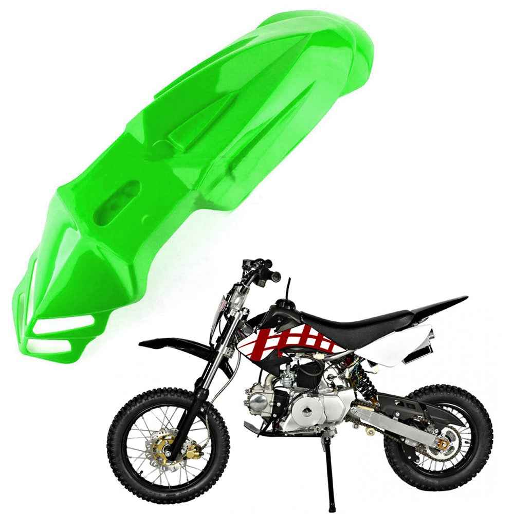 Universal Motorcycle Plastic Front Fenders Mudguard for KX/DRZ/CRF/YZF/WR Off-Road Motorcycle - Green