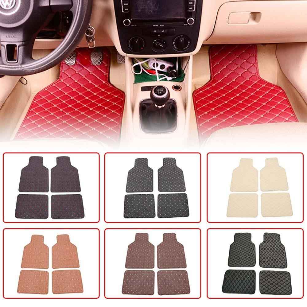 4PCS Universal Car PVC Floor Mats Waterproof Anti-dirt Floor Pads - Black
