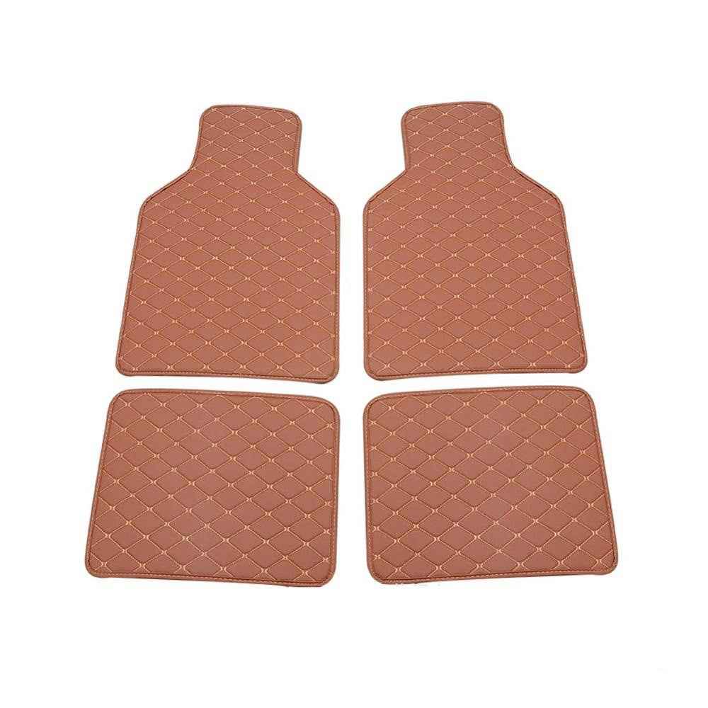 4PCS Universal Car PVC Floor Mats Waterproof Anti-dirt Floor Pads - Brown