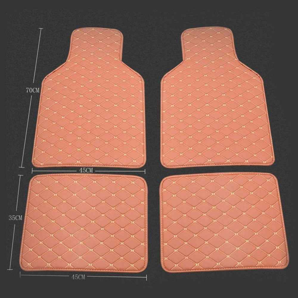 4PCS Universal Car PVC Floor Mats Waterproof Anti-dirt Floor Pads - Black/Red Line