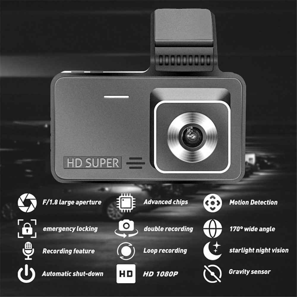 V2 4.0 inch IPS Screen HD Driving Recorder 1280x720P Front / 640x480P Rear Dual Lens Car Dash Cam Video Recorder