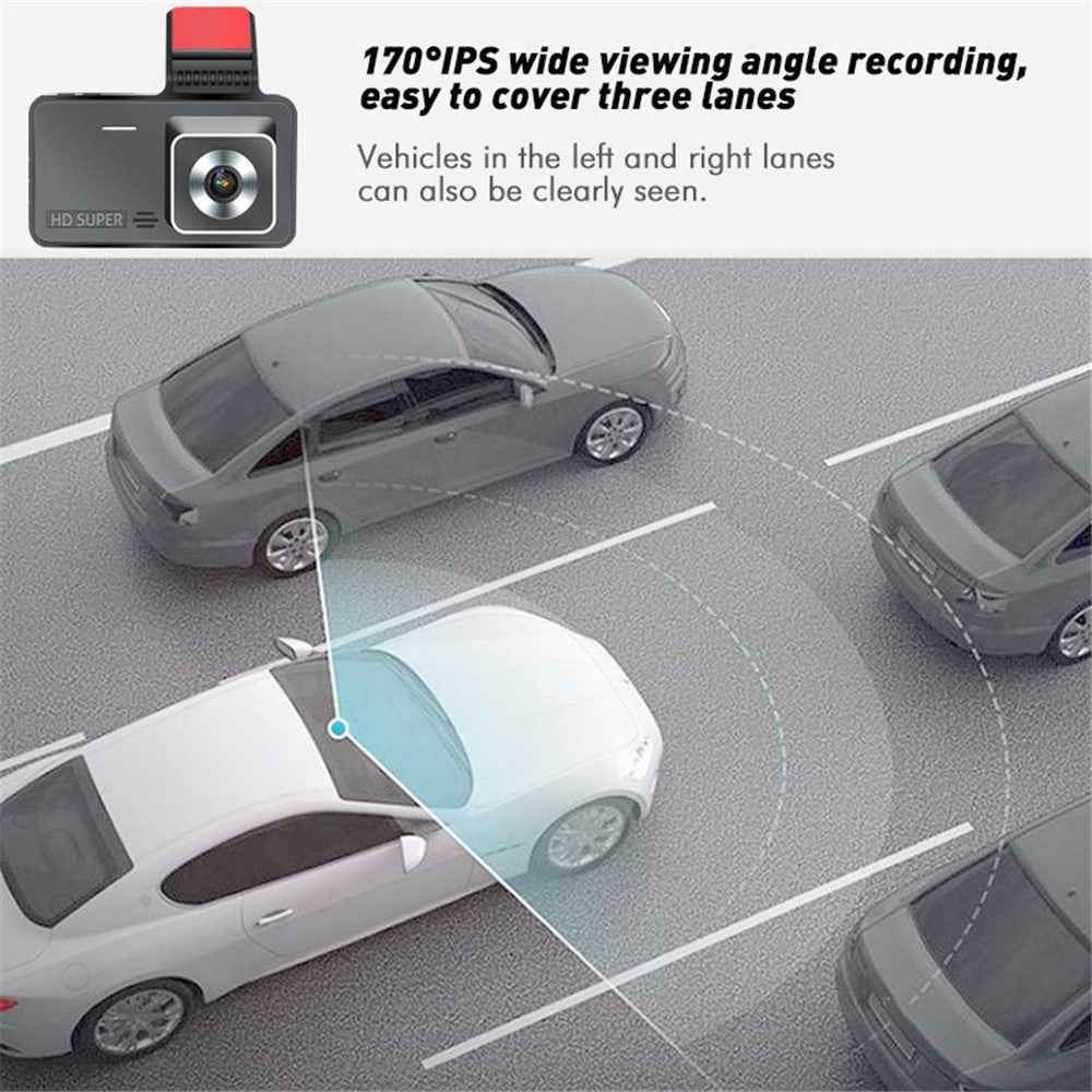 V2 4.0 inch IPS Screen HD Driving Recorder 1280x720P Front / 640x480P Rear Dual Lens Car Dash Cam Video Recorder