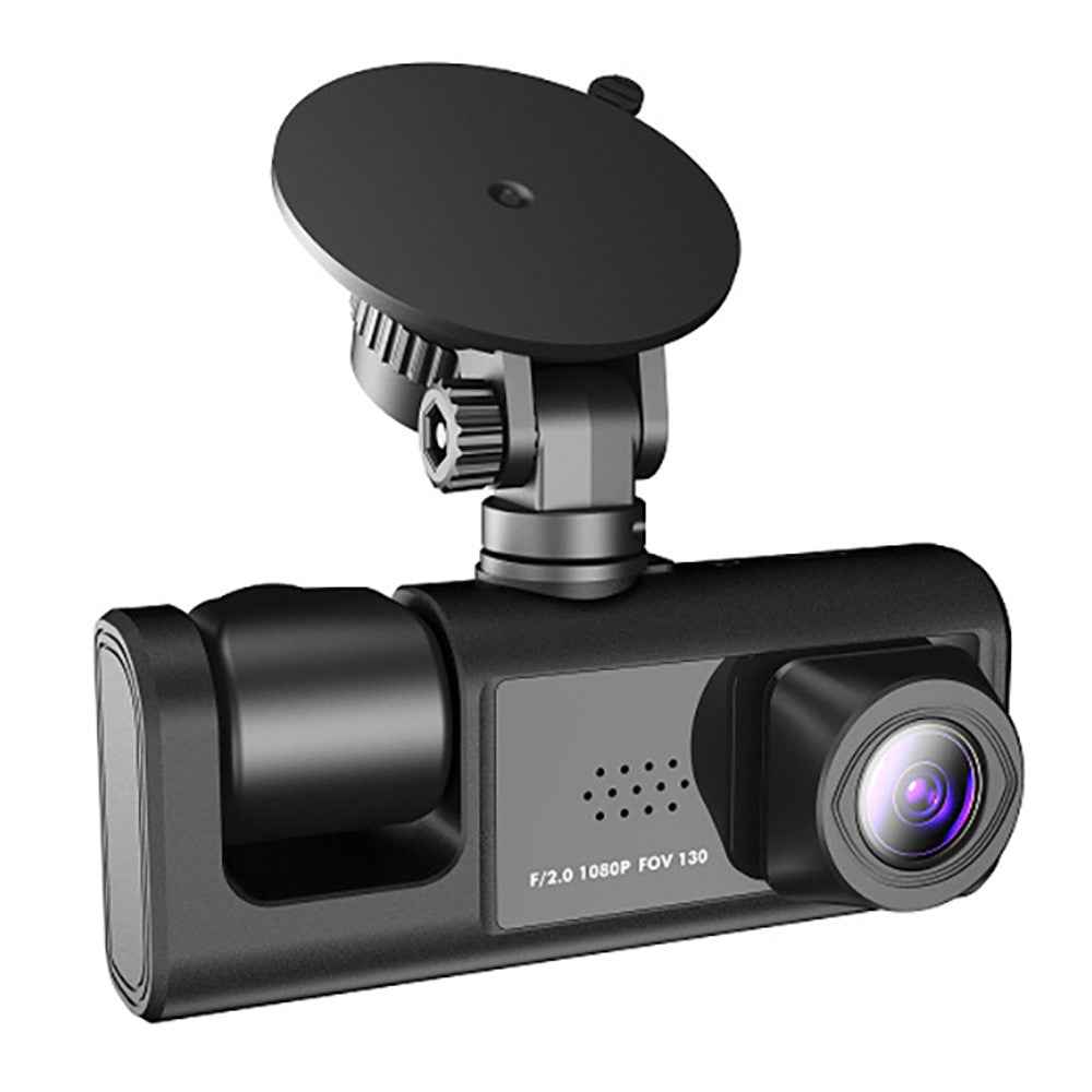 C309 2.0" IPS Screen 3-Lens Car Dash Cam Full HD 1080P Car Video Recorder 130-Degree Wide Angle Car Recorder
