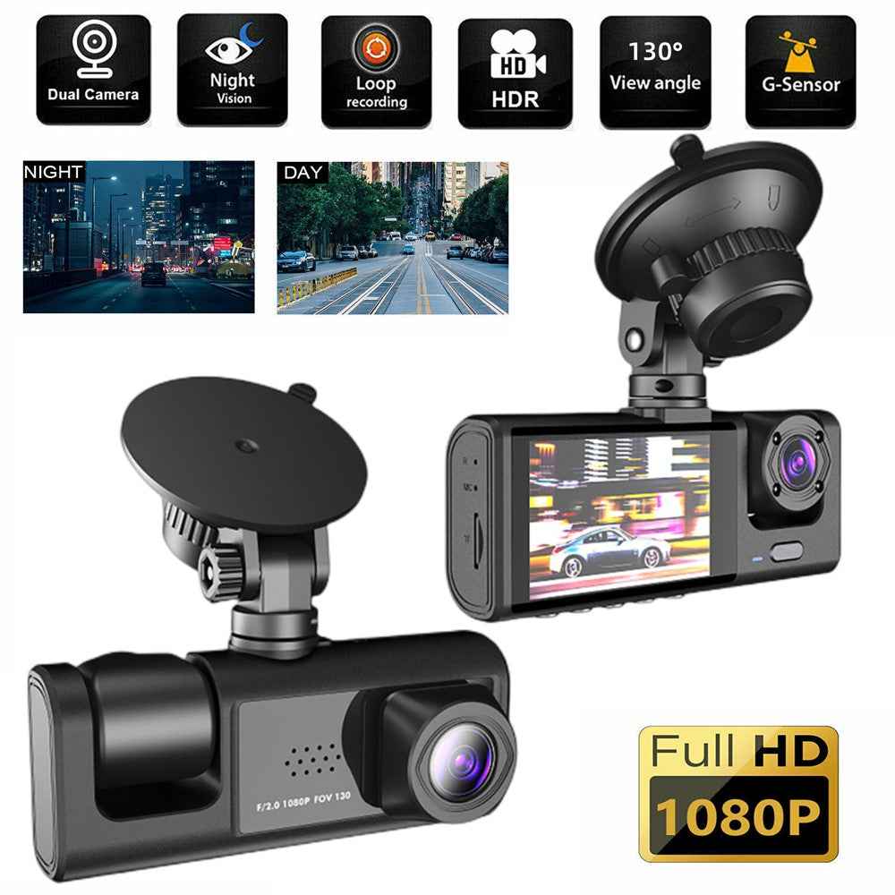 C309 2.0" IPS Screen 3-Lens Car Dash Cam Full HD 1080P Car Video Recorder 130-Degree Wide Angle Car Recorder