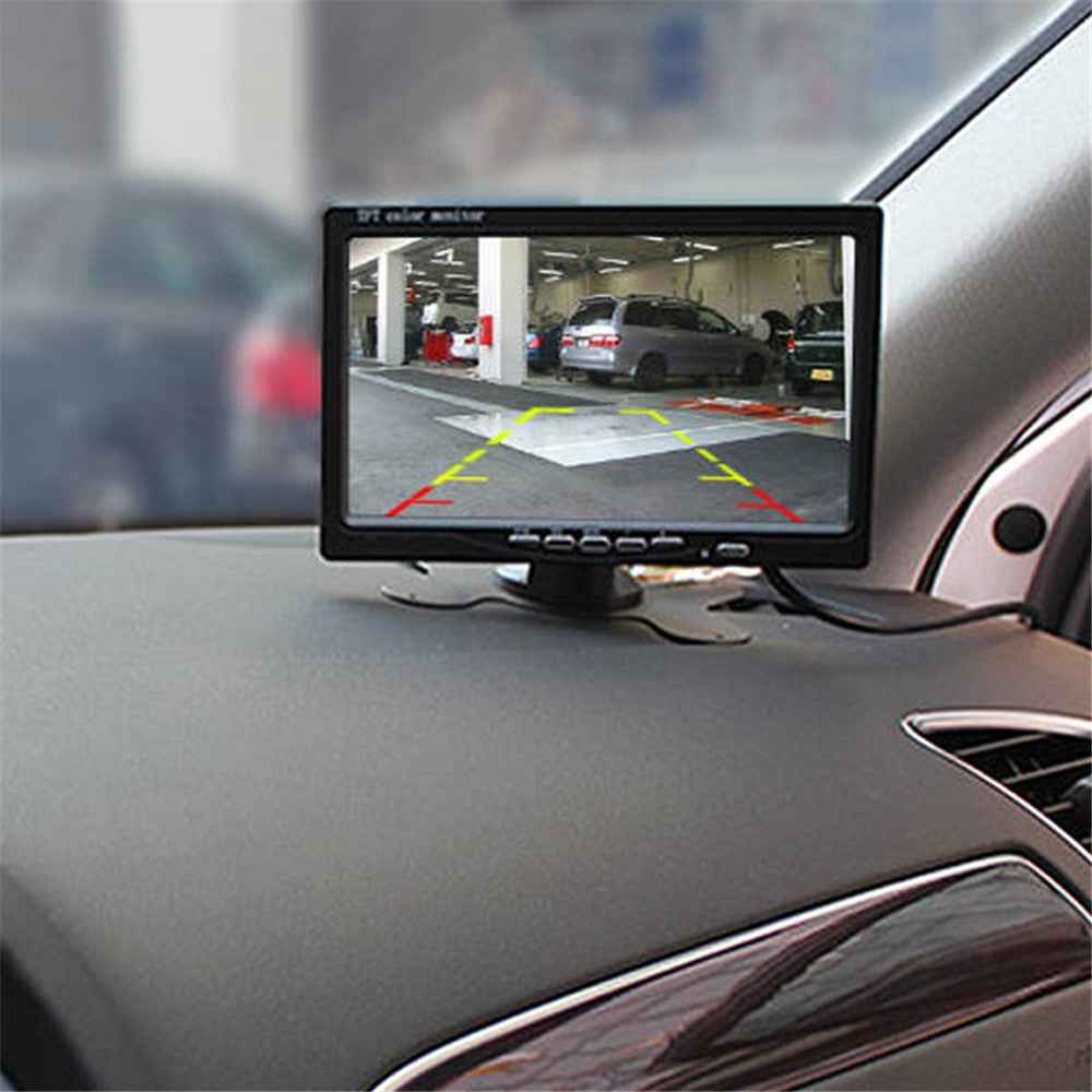 7-Inch Car Rearview Monitor Rear View Camera Parking and Reverse Backup Camera, Dual Aerial Input with Trigger