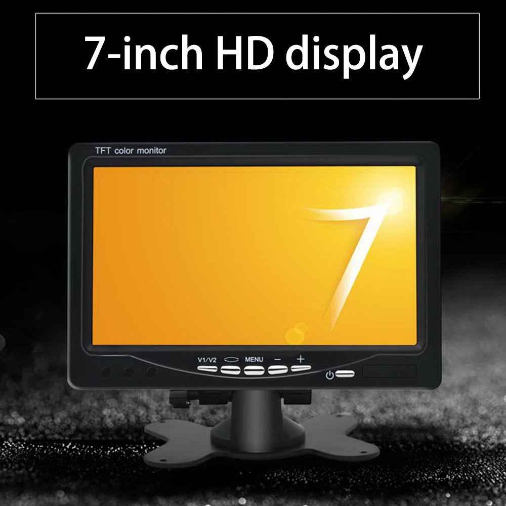 7-Inch Vehicle Backup Camera Rear-View Camera Monitor Parking and Reverse System, Dual AV Input with Trigger