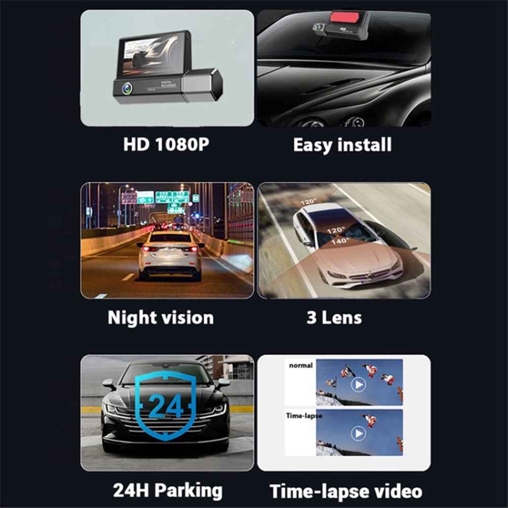 F10 3.0 Inch HD 1080P Car Dash Cam Data Recorder Wide Angle Night Vision G-sensor Parking Monitor