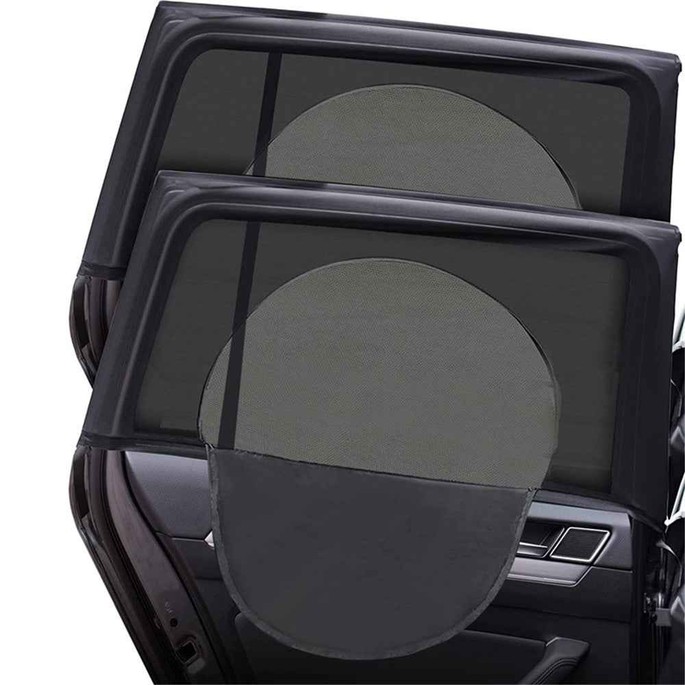2Pcs / Set Anti-mosquito Car Window Mesh Curtain Sun Shade Breathable Window Curtain with Zipper Opening - Rear Window(Left+Right)