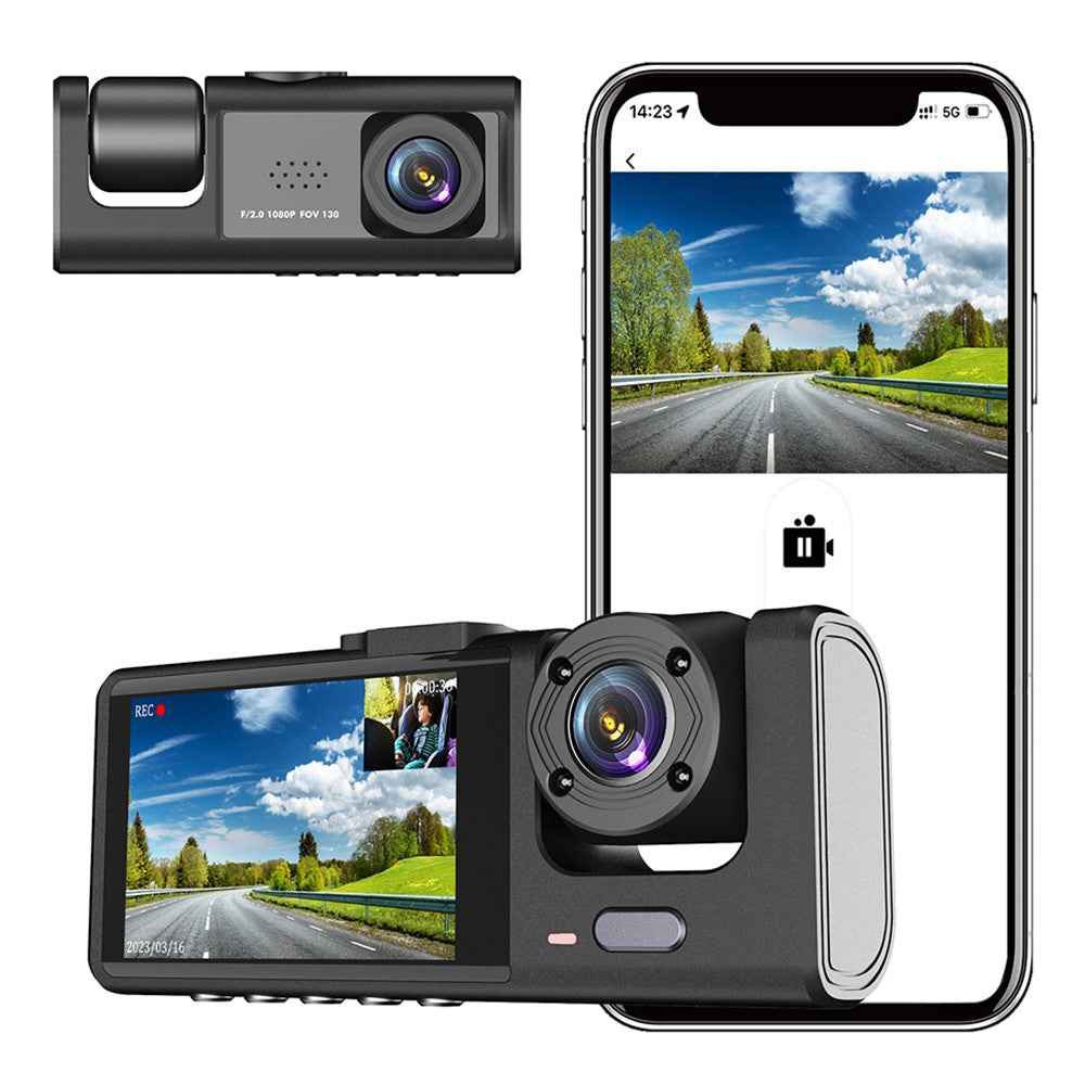 Y16 Car DVR Dash Cam 1080P HD Parking Monitoring 3 Cameras Vehicle Driving Recorder