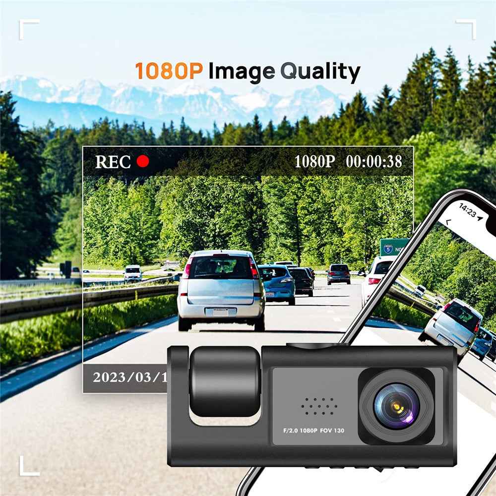 Y16 Car DVR Dash Cam 1080P HD Parking Monitoring 3 Cameras Vehicle Driving Recorder