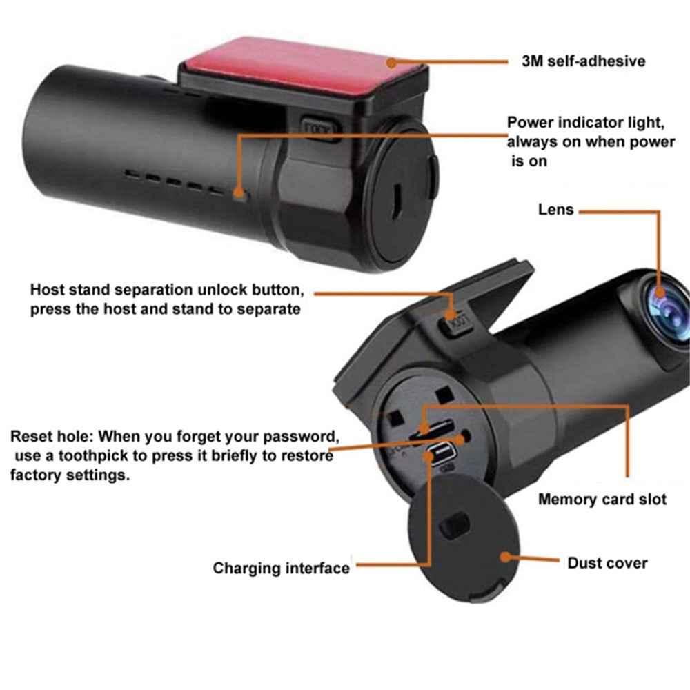 S600 1080P WiFi Dash Cam Car Camera Recorder with 170-degree Wide Angle, G-Sensor (Without Memory Card)