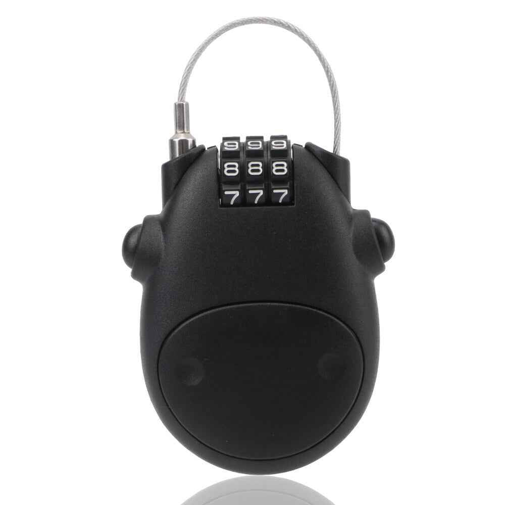 Motorcycle Helmet Code Lock Telescopic Steel Wire Luggage Suitcase Anti-theft Security Lock - Black