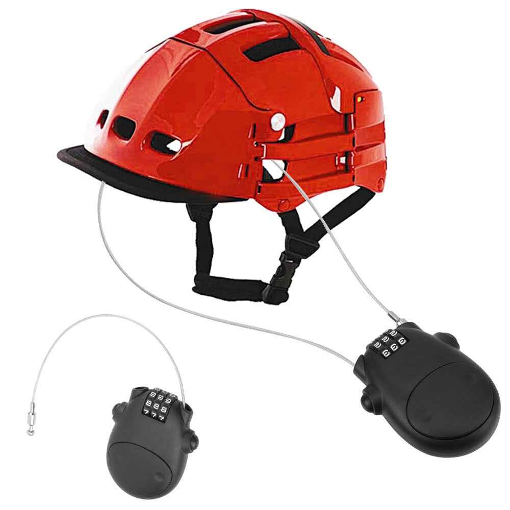 Motorcycle Helmet Code Lock Telescopic Steel Wire Luggage Suitcase Anti-theft Security Lock - Black
