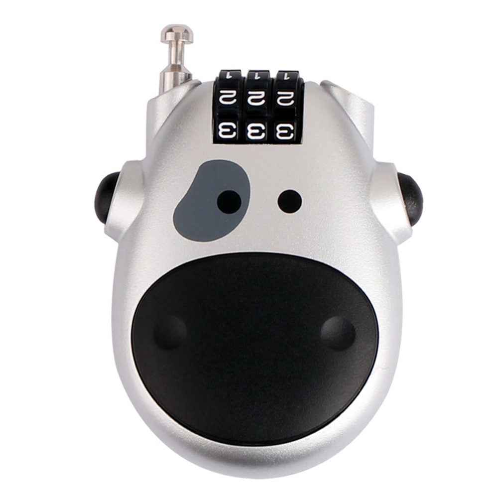Motorcycle Helmet Code Lock Telescopic Steel Wire Luggage Suitcase Anti-theft Security Lock - Silver