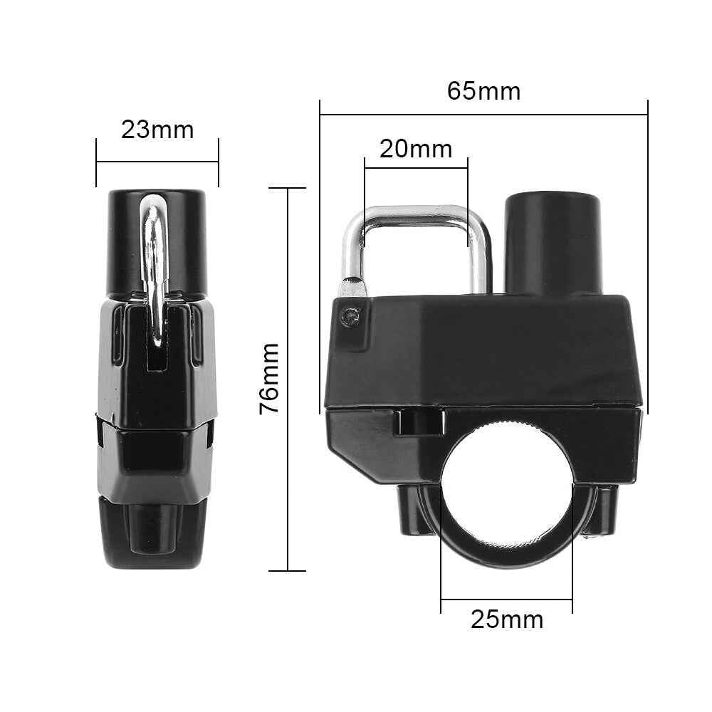Motorcycle Handlebar Mount Lock Helmet Anti-theft Security Lock with 2 Keys
