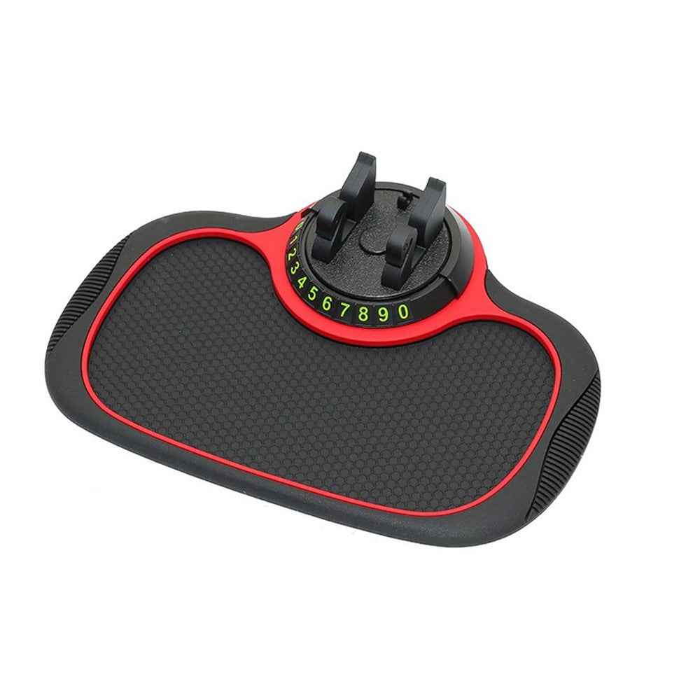 BAVISS B-25 3 in 1 Non-Slip Phone Holder Dashboard Phone Mat with Temporary Car Parking Card Number Plate Anti Shake Pad Phone Stand Mount for Universal Cars - Simple Style