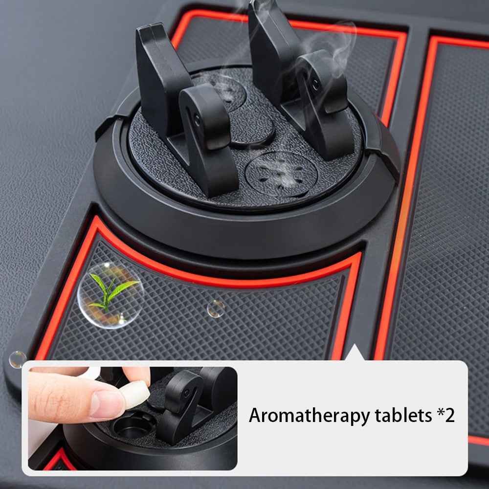 BAVISS B-58 Non-slip Phone Pad for Car, Car Dashboard Phone Mat with Number Plate and Aromatherapy Holes - Black
