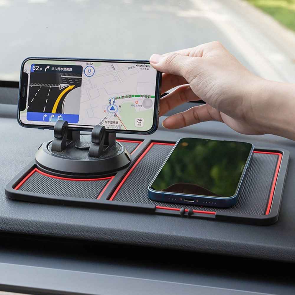 BAVISS B-58 Car Dashboard Sticky Pad 360 Degrees Rotation Mobile Phone Holder Mat - Black