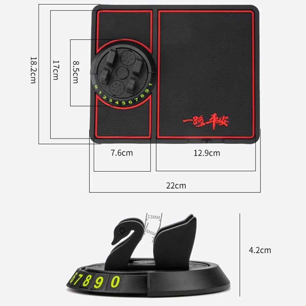 BAVISS B-58 Car Dashboard Sticky Pad 360 Degrees Rotation Mobile Phone Holder Mat - Pink