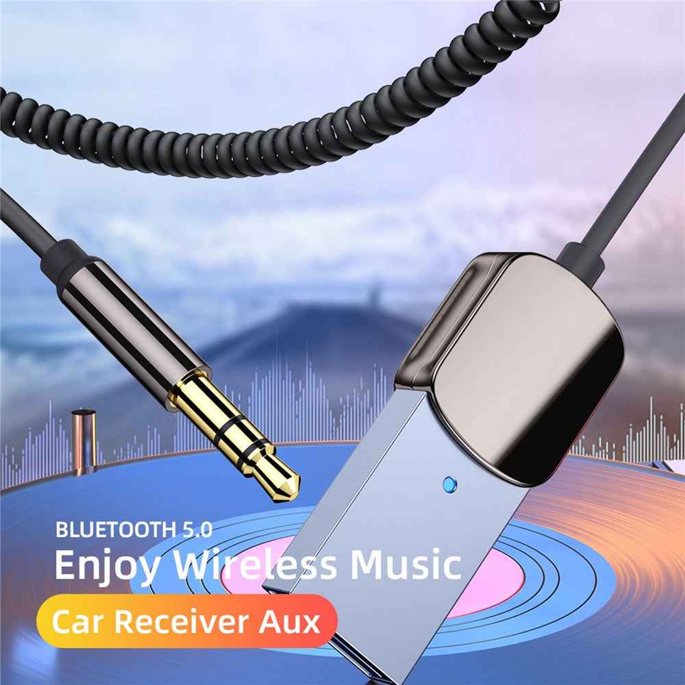 EB01 Car Bluetooth-compatible Adapter USB to 3.5mm Aux Audio Music Wireless Receiver Hands-free Adapter