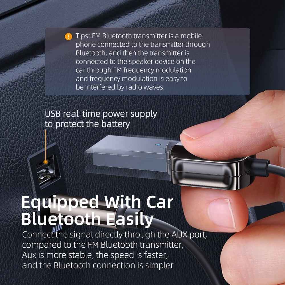 EB01 Car Bluetooth-compatible Adapter USB to 3.5mm Aux Audio Music Wireless Receiver Hands-free Adapter