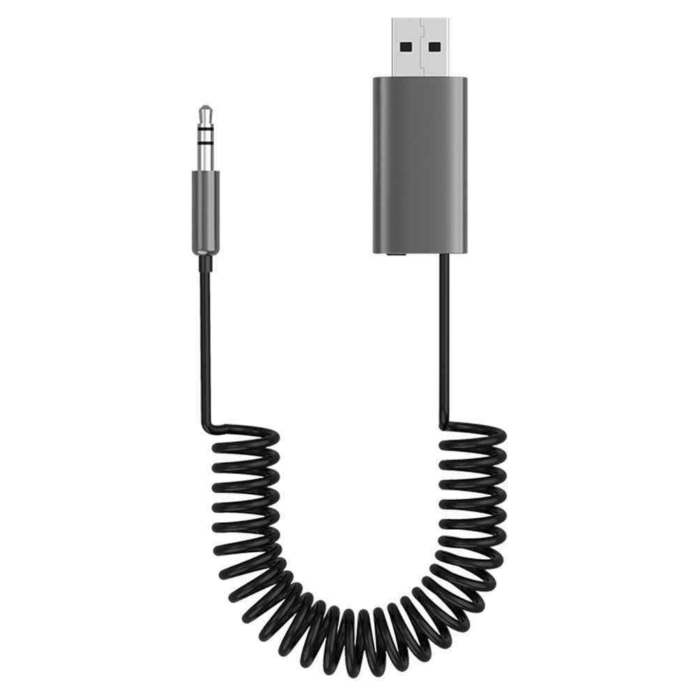 M01 Car Bluetooth-compatible Receiver Hands-Free Call Spring Cord 3.5mm AUX Stereo Car Audio Wireless Adapter
