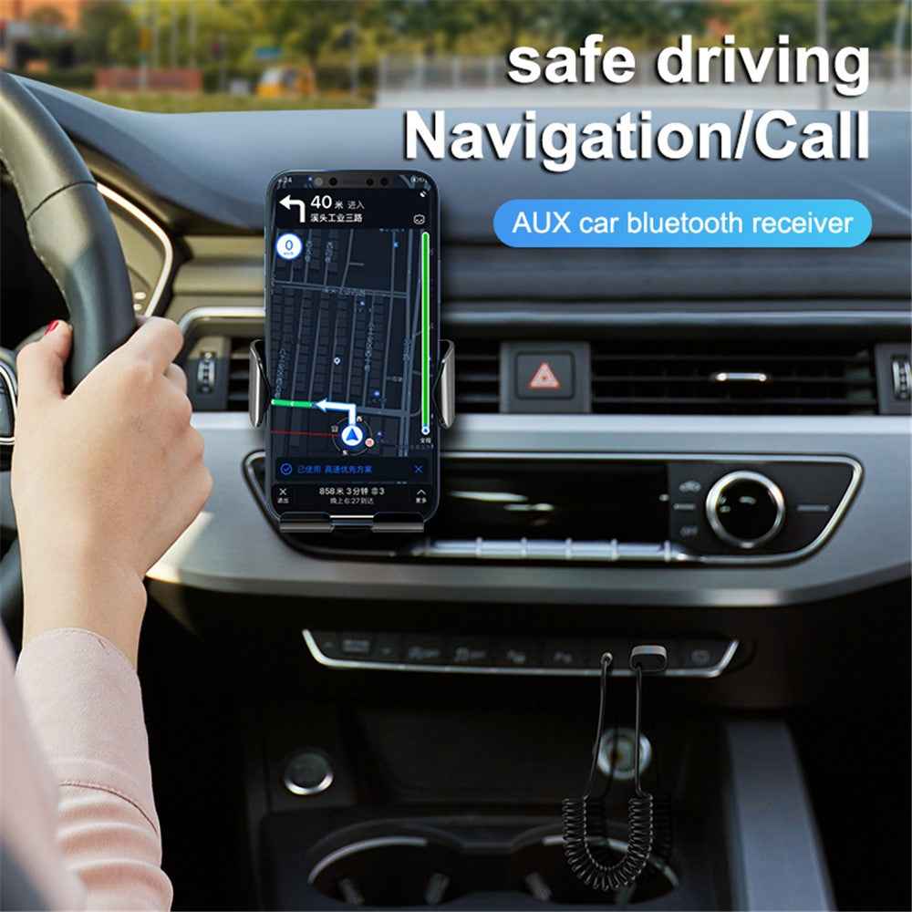 M01 Car Bluetooth-compatible Receiver Hands-Free Call Spring Cord 3.5mm AUX Stereo Car Audio Wireless Adapter