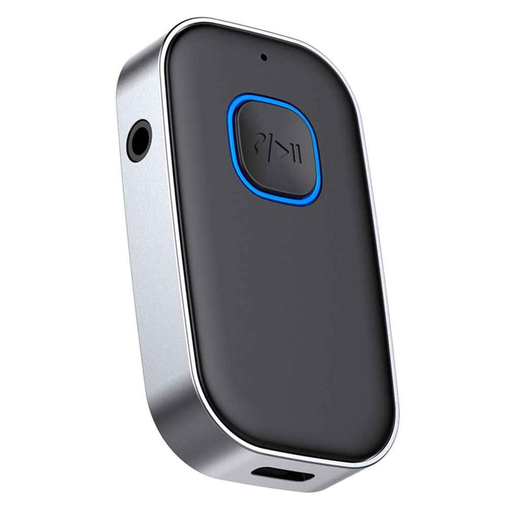 J22 Wireless Car Bluetooth-compatible Adapter Built-in Microphone Hands-free Call Audio Receiver with 3.5mm AUX Port