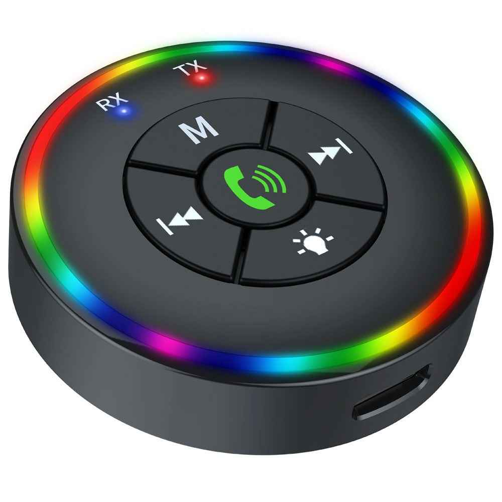 Q10 2-in-1 Bluetooth-compatible 5.3 Wireless Transmitter / Receiver MP3 Player Adapter with Colorful Atmosphere Lamp