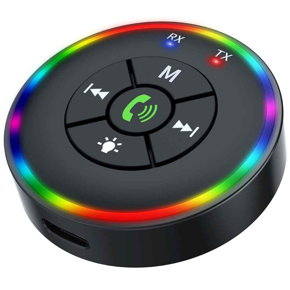 Q10 2-in-1 Bluetooth-compatible 5.3 Wireless Transmitter / Receiver MP3 Player Adapter with Colorful Atmosphere Lamp