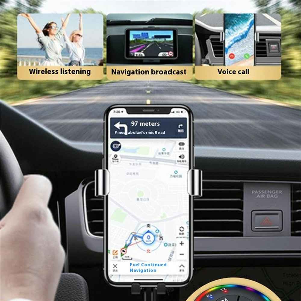 Q10 2-in-1 Bluetooth-compatible 5.3 Wireless Transmitter / Receiver MP3 Player Adapter with Colorful Atmosphere Lamp