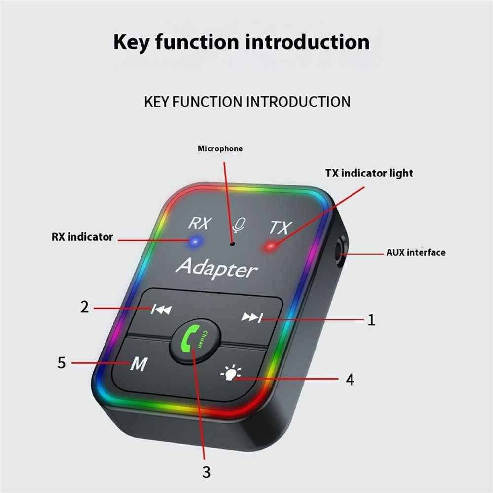 Q9 2-in-1 Bluetooth-compatible 5.3 Wireless Transmitter / Receiver MP3 Player Adapter Support TF Card Playback