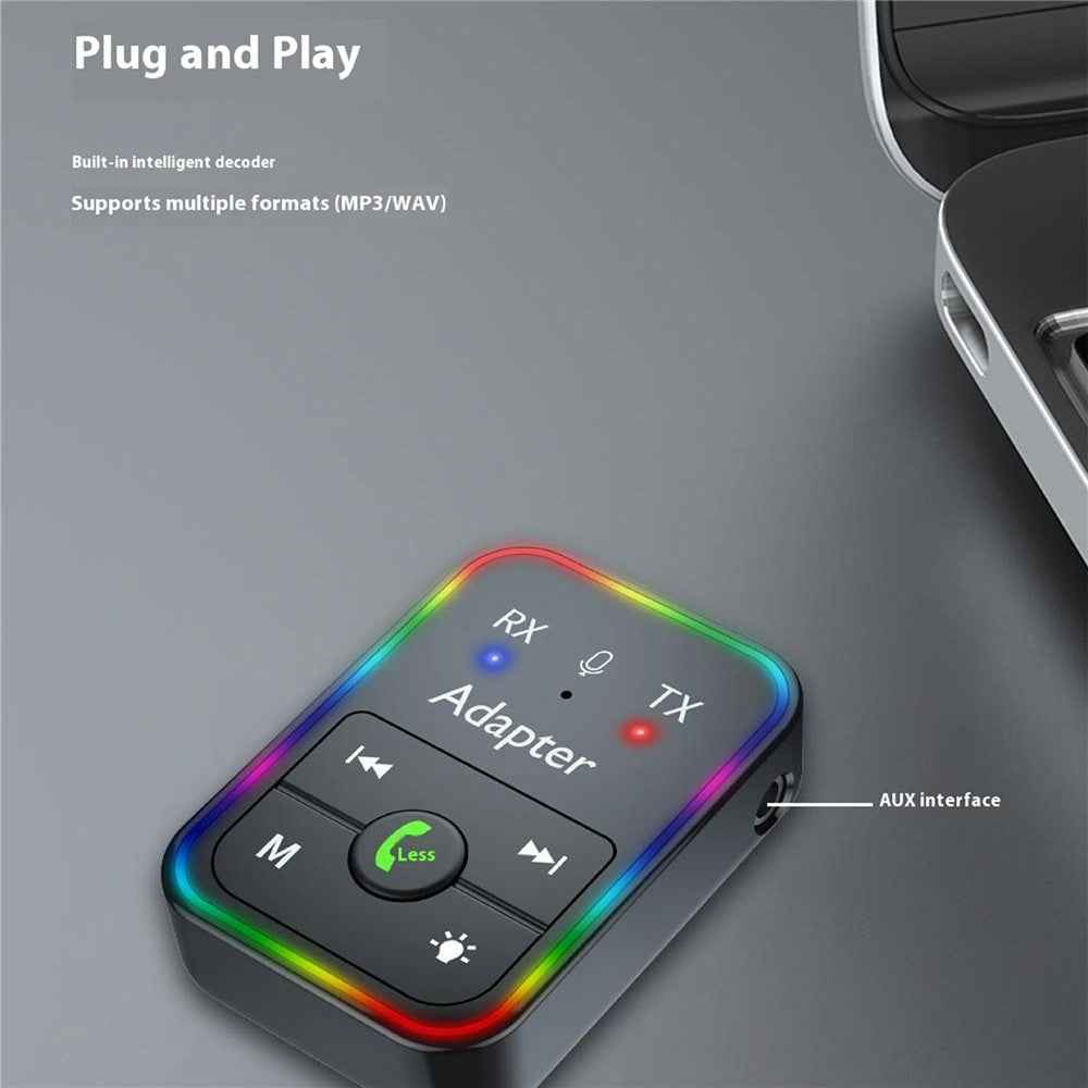 Q9 2-in-1 Bluetooth-compatible 5.3 Wireless Transmitter / Receiver MP3 Player Adapter Support TF Card Playback