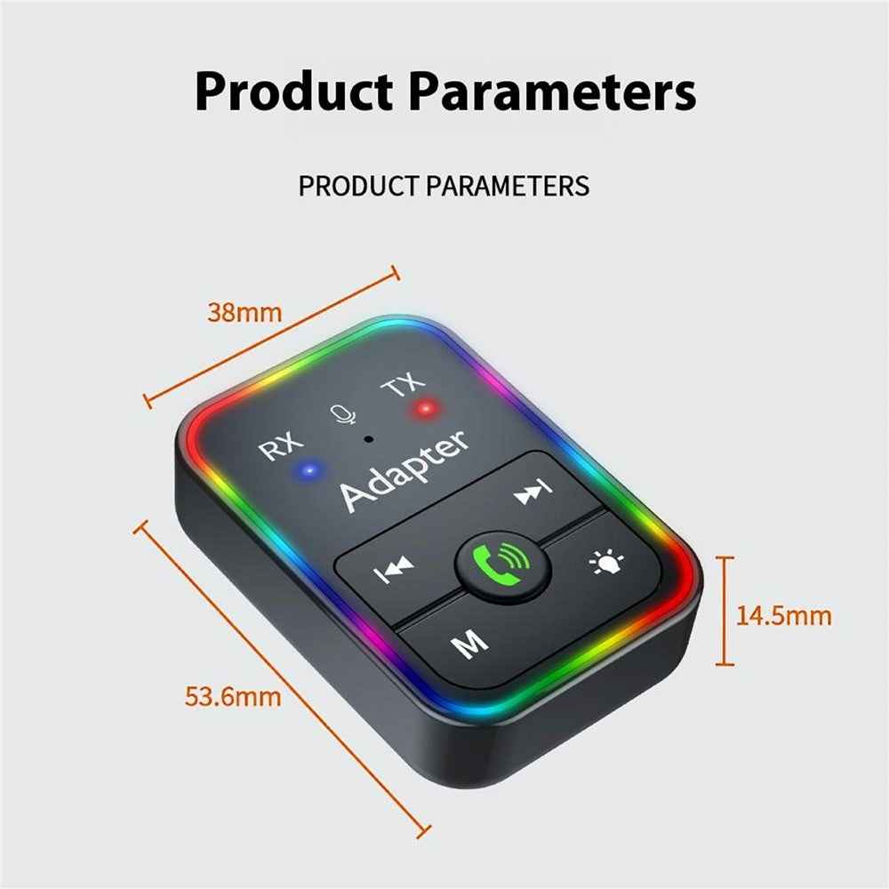 Q9 2-in-1 Bluetooth-compatible 5.3 Wireless Transmitter / Receiver MP3 Player Adapter Support TF Card Playback