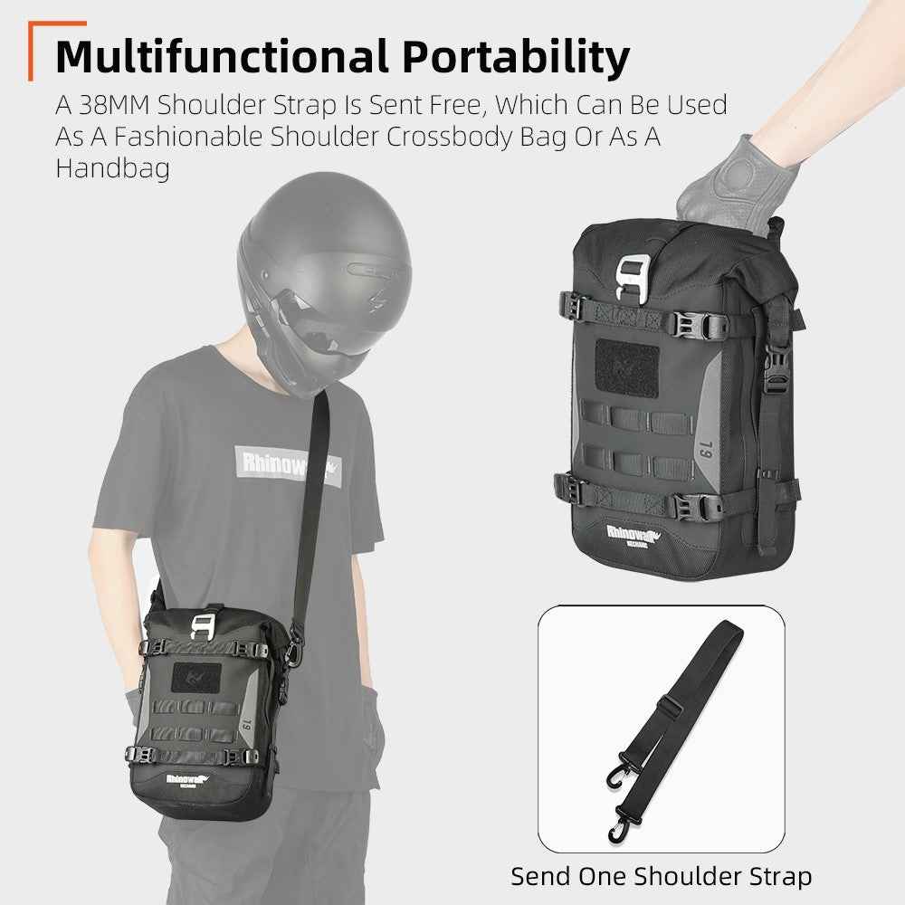 RHINOWALK MJX2001 6L Polyester Motorcycle Bumper Bag Capacity Expandable Side Hanging Bag