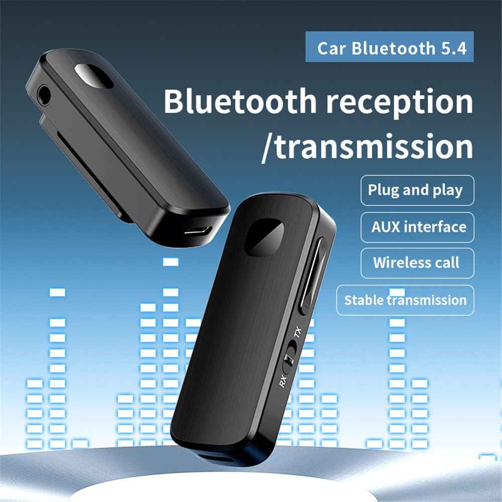 M18 Bluetooth-compatible 5.4 Lapel Clip Transmitter Receiver 2-in-1 Speaker Headphone Amplifier Wireless Car Bluetooth-compatible Adapter