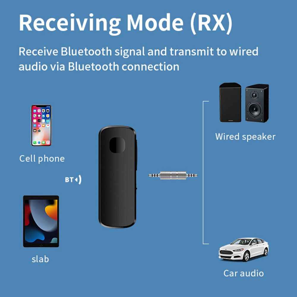 M18 Bluetooth-compatible 5.4 Lapel Clip Transmitter Receiver 2-in-1 Speaker Headphone Amplifier Wireless Car Bluetooth-compatible Adapter