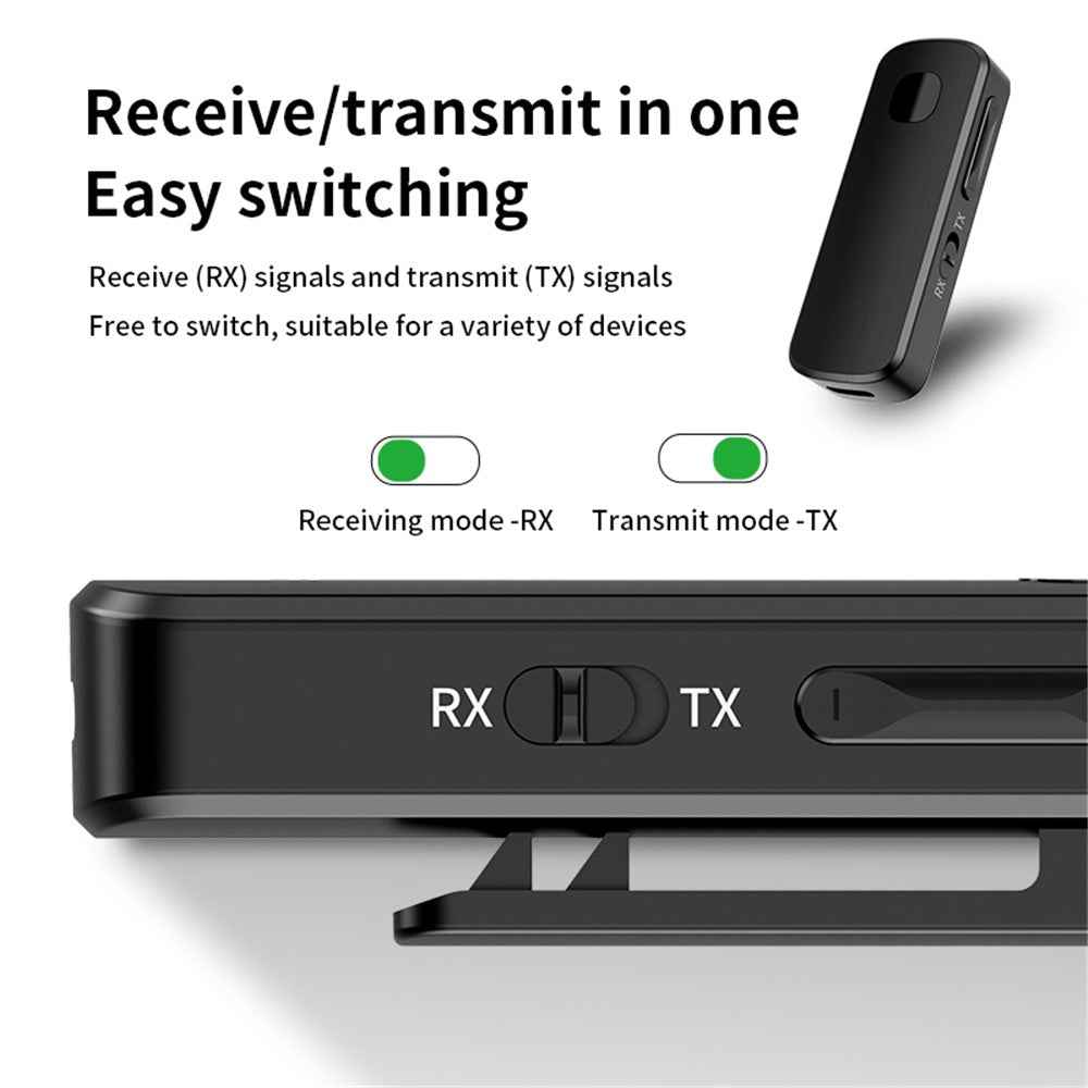 M18 Bluetooth-compatible 5.4 Lapel Clip Transmitter Receiver 2-in-1 Speaker Headphone Amplifier Wireless Car Bluetooth-compatible Adapter