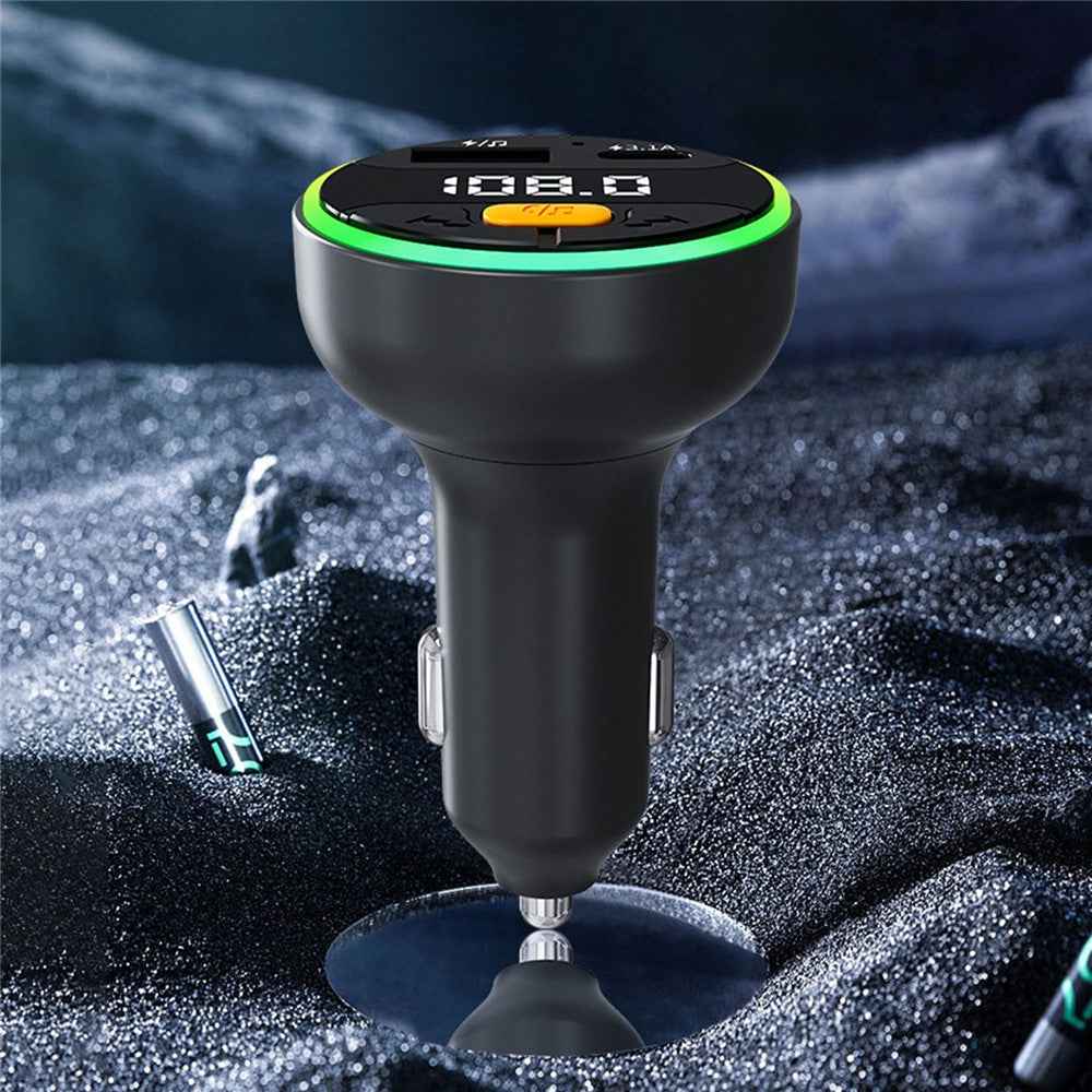 C9 Multifunctional Bluetooth-compatible Car MP3 Player USB Type-C Charger Digital Display FM Transmitter